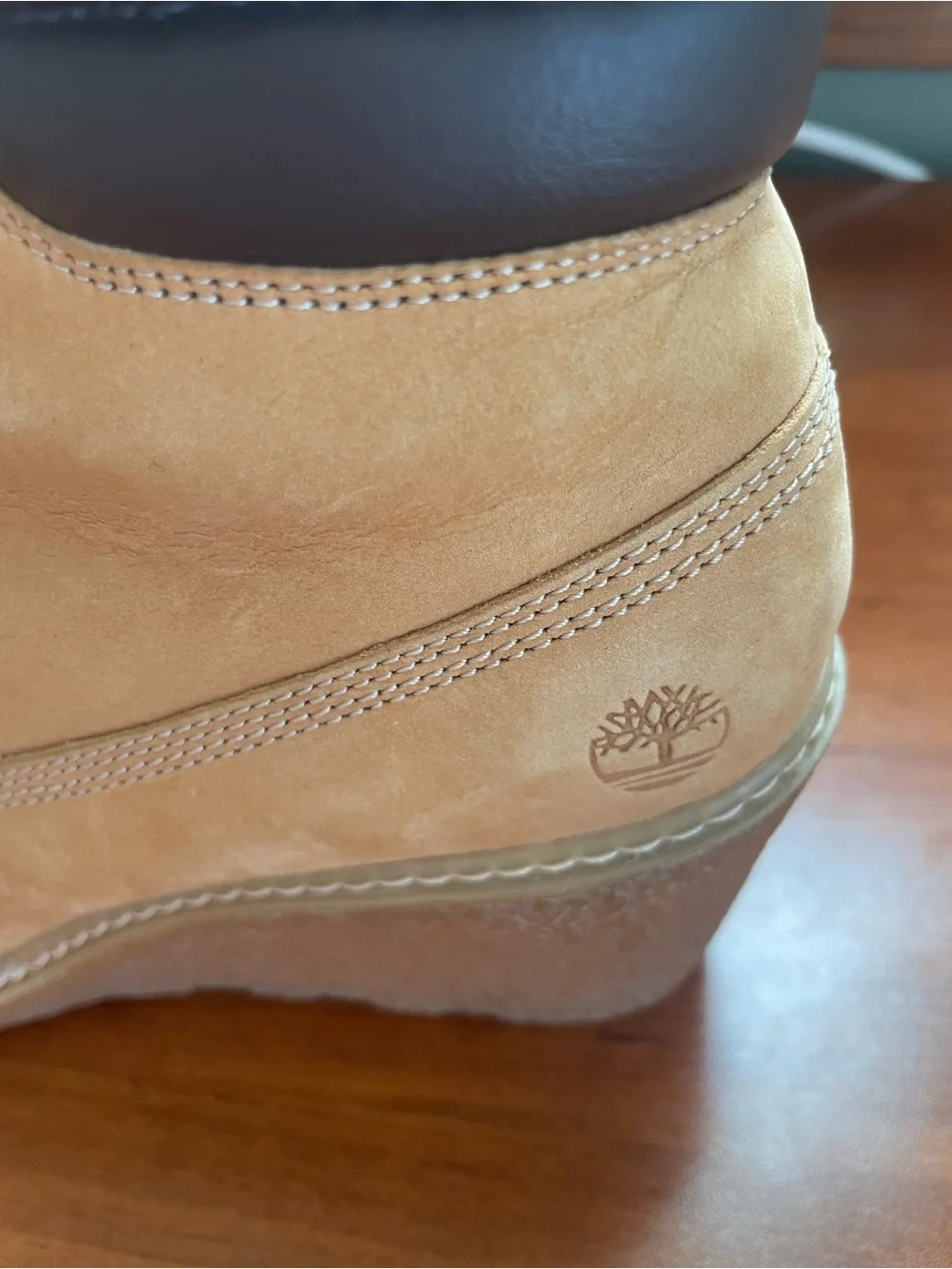 Timberland Women’s  Wedge Leather Booties Earth-keepers Brown Amston